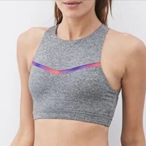 Forever 21 Heather Gray Sports Bra with Vibrant Accents